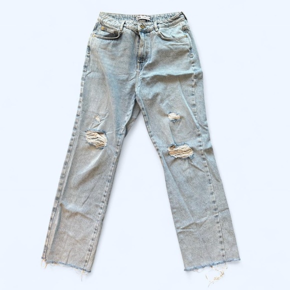 Zara Light Blue Straight Leg Jeans - Picture 1 of 3